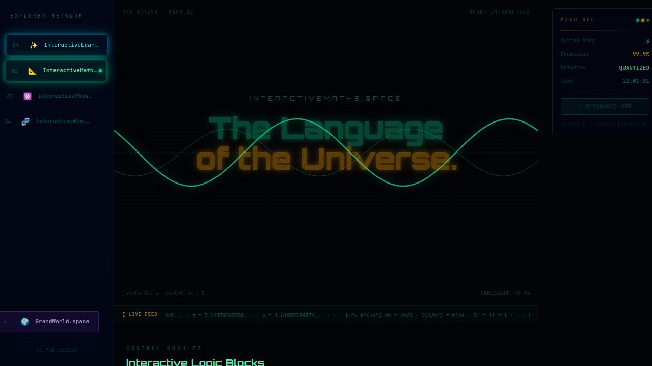 InteractiveMaths.space — Free Interactive Math Visualizer & Learning Tools